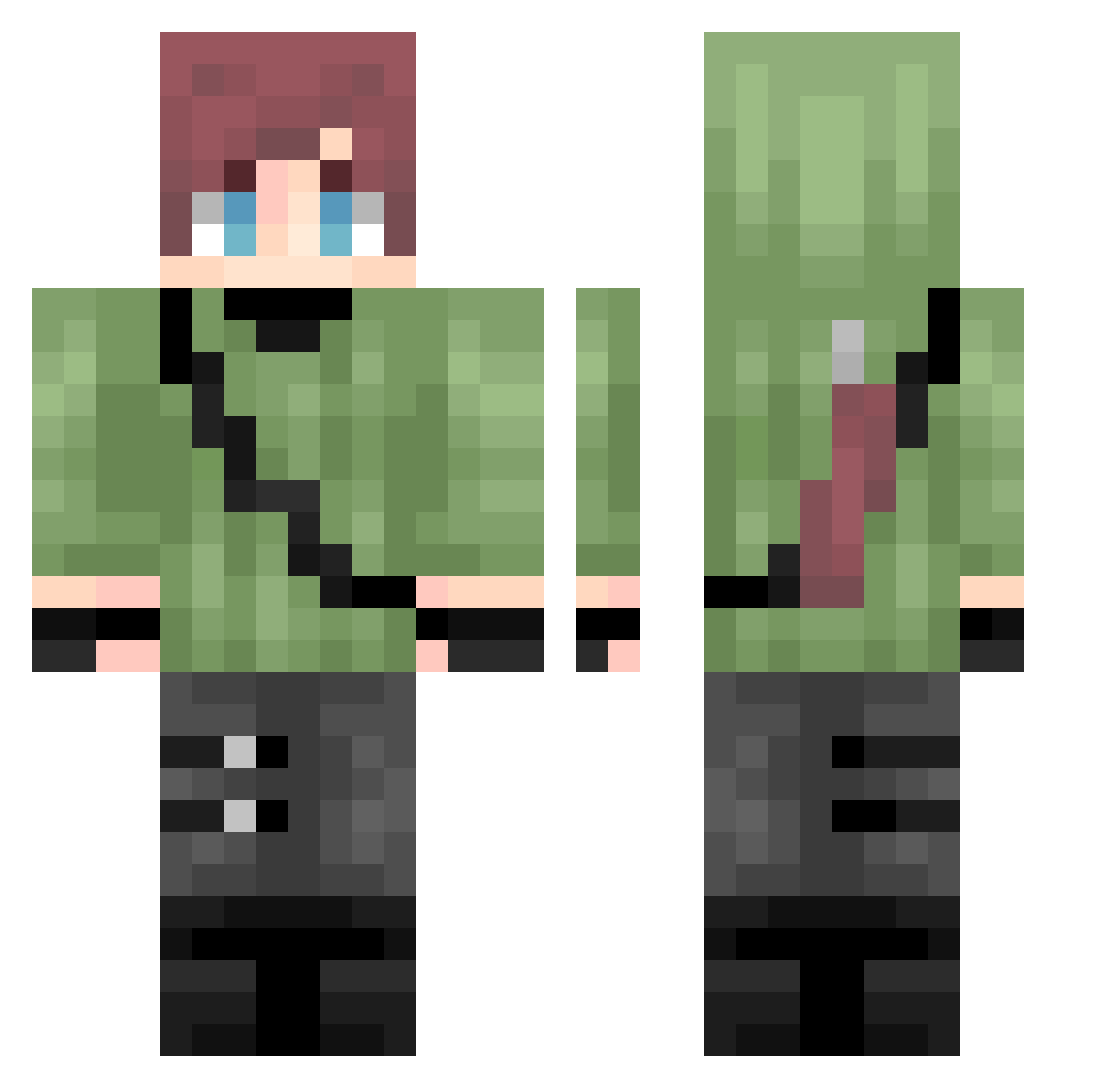Arcan25 Minecraft skin, front and back view