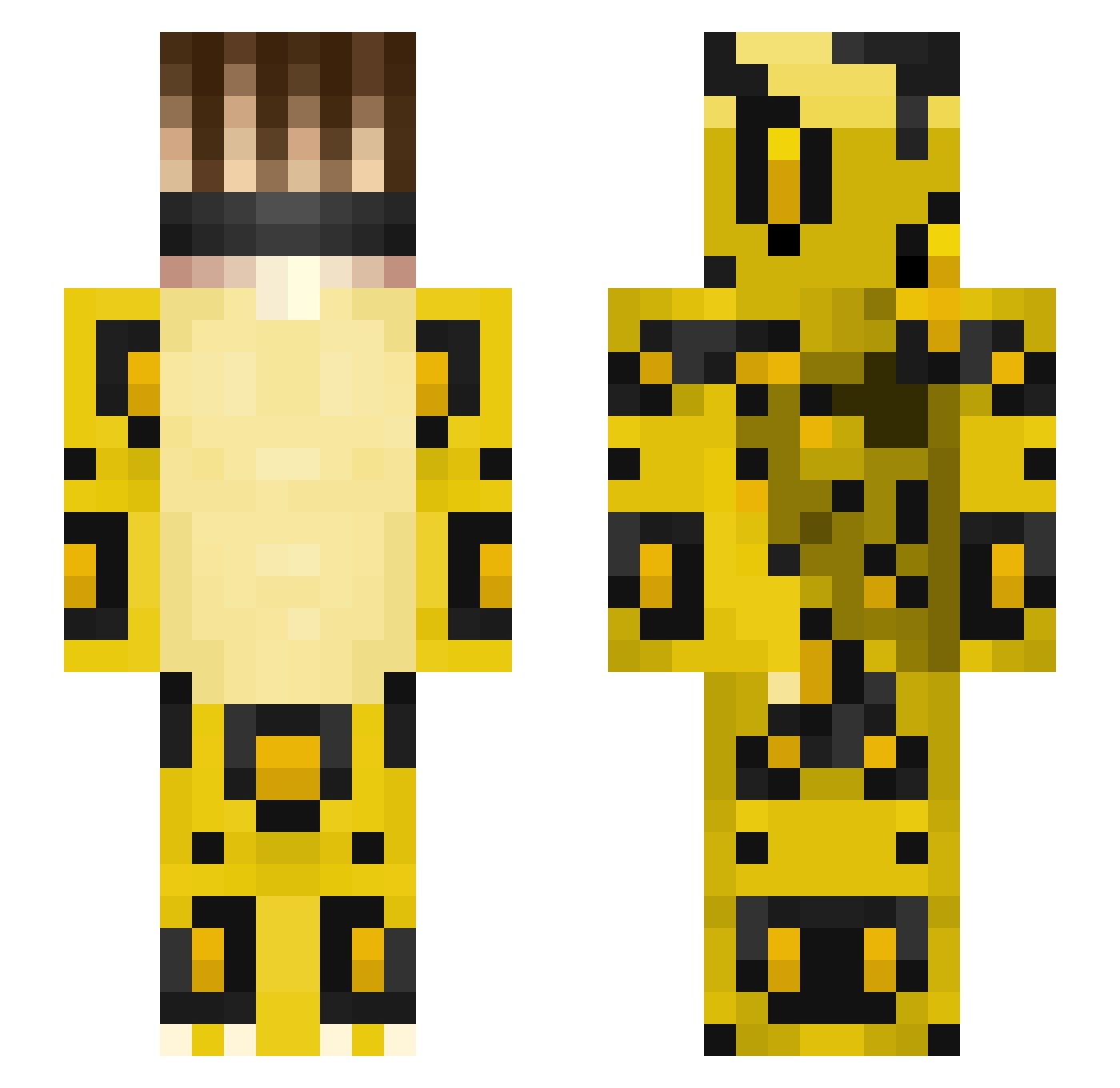 Glops Minecraft skin, front and back view