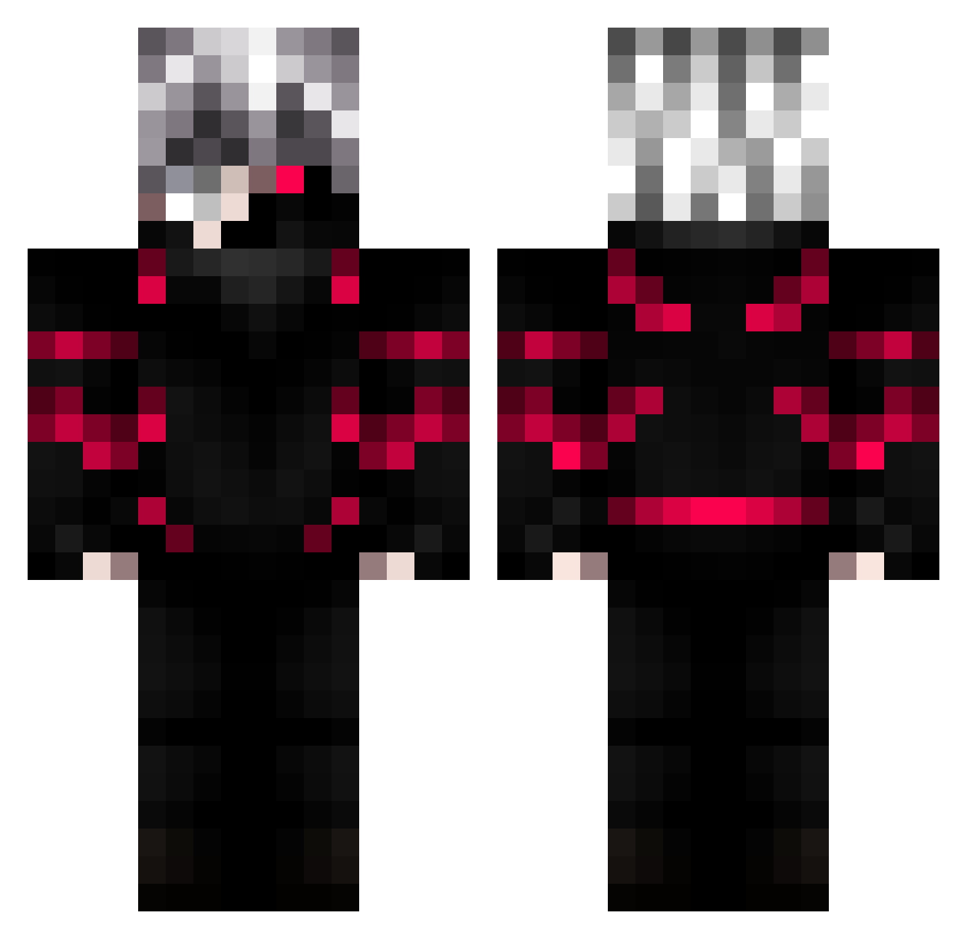 AshenAutumn Minecraft skin, front and back view