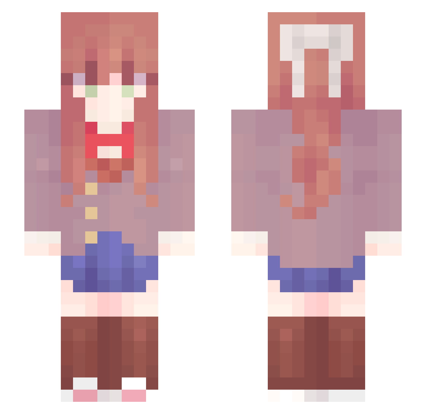franpann Minecraft skin, front and back view
