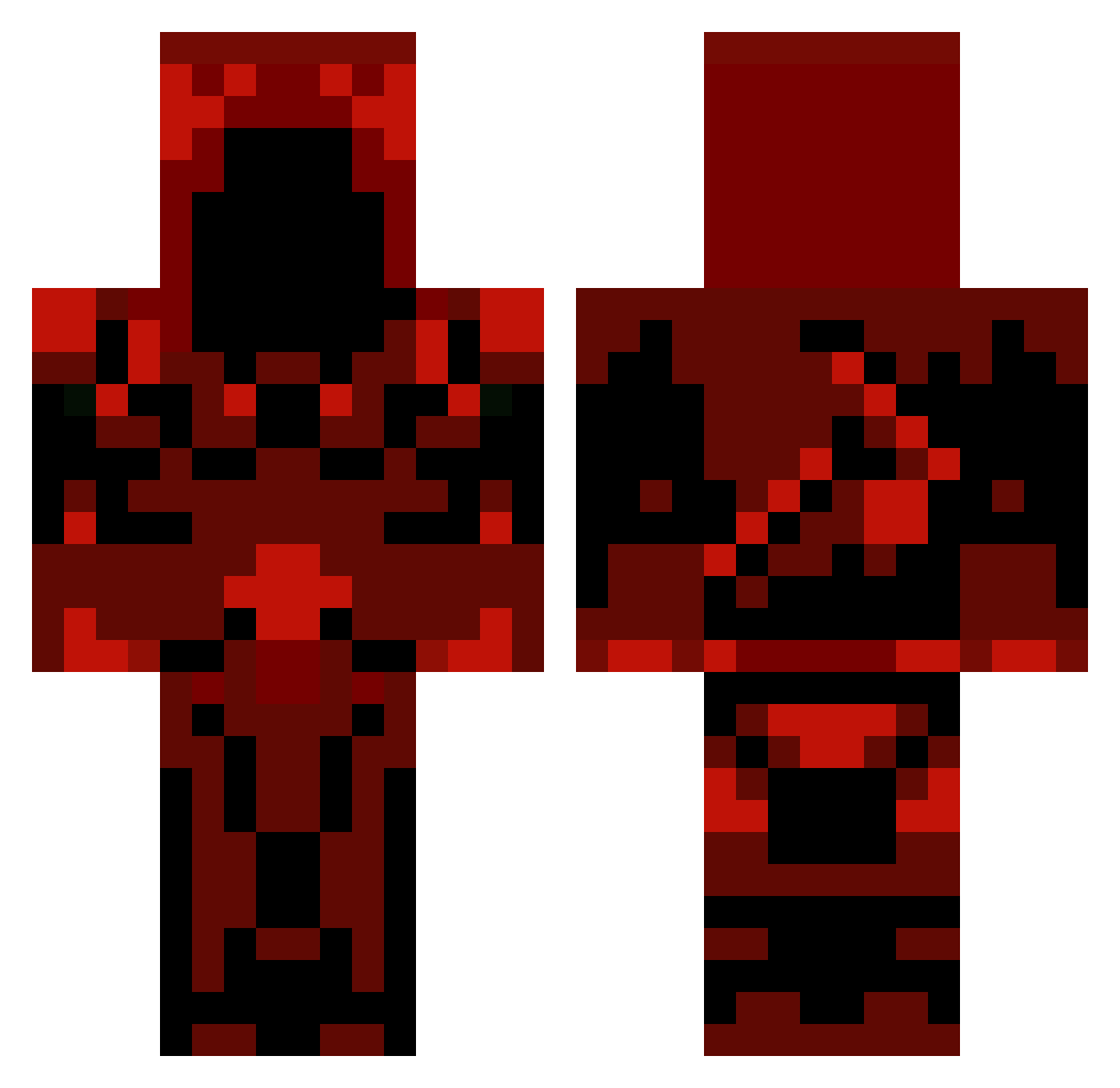 Relocating Minecraft skin, front and back view
