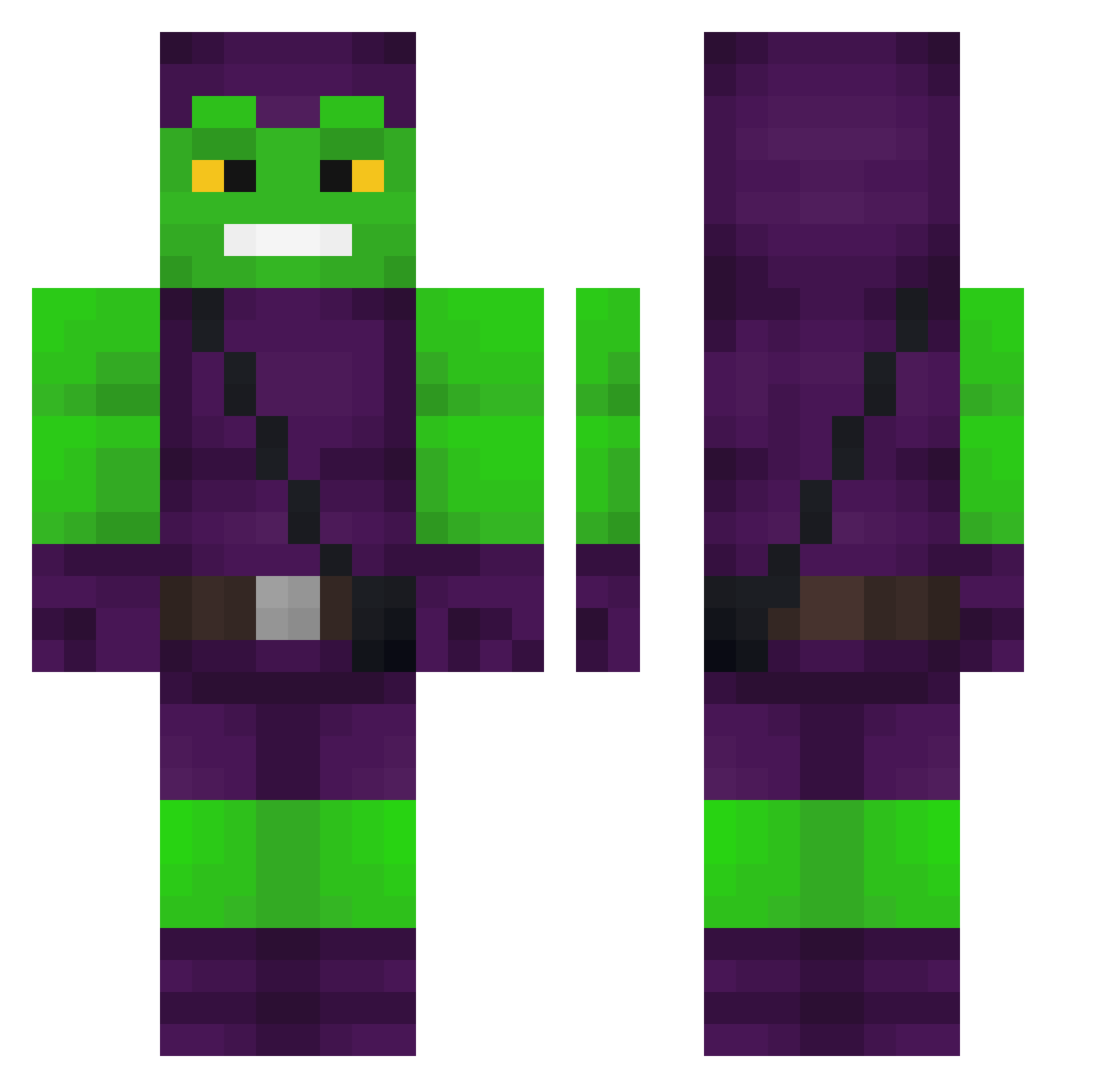 SevenCempel Minecraft skin, front and back view