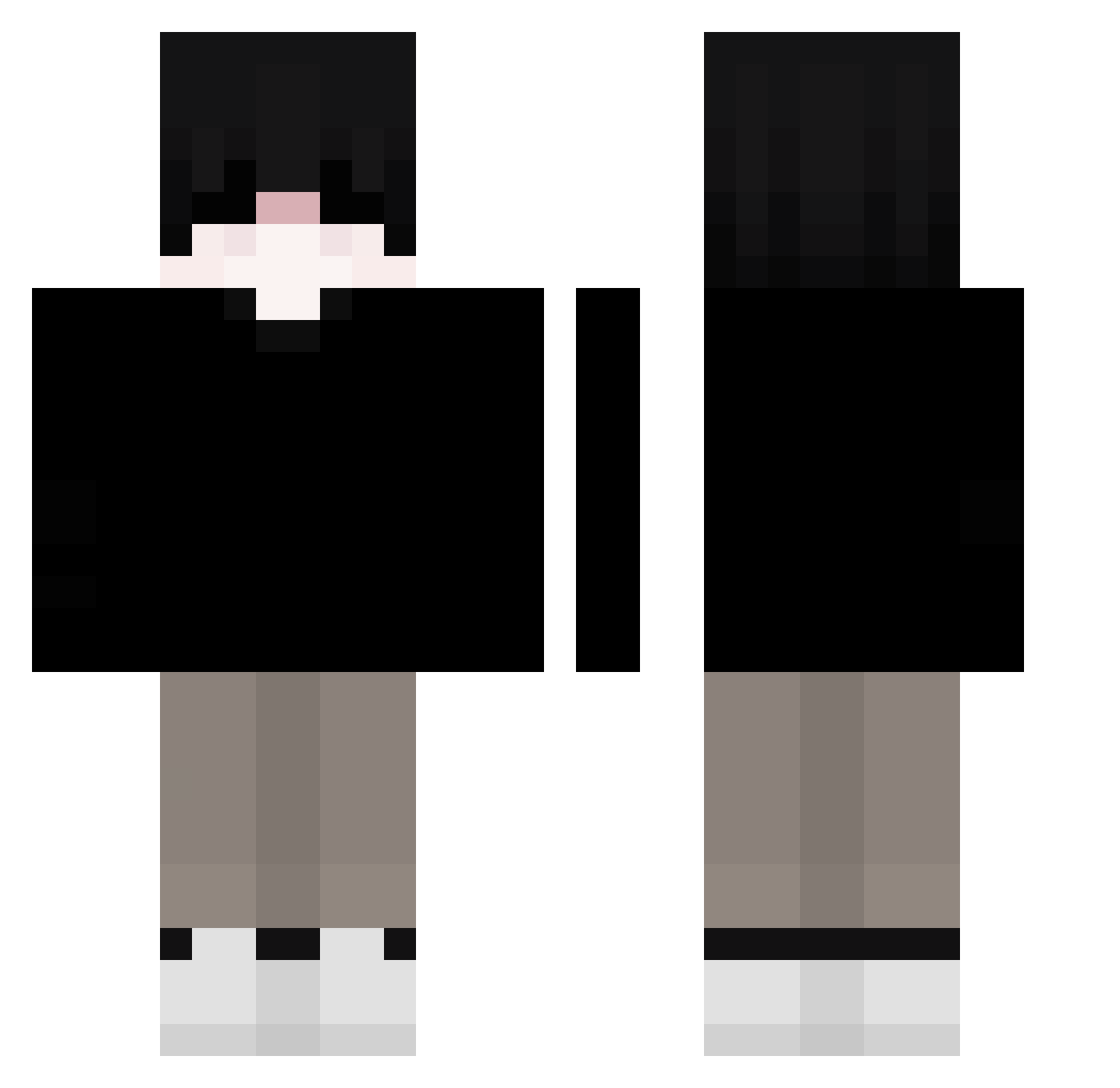 Unidentified21 Minecraft skin, front and back view