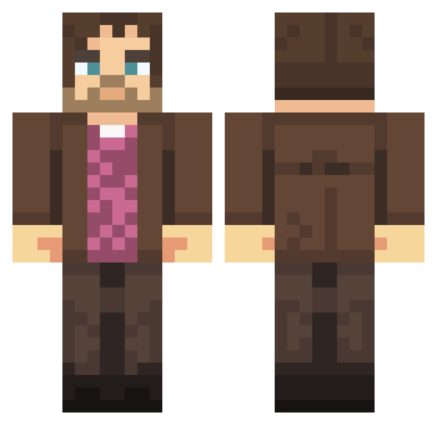Academician Minecraft skin, front and back view