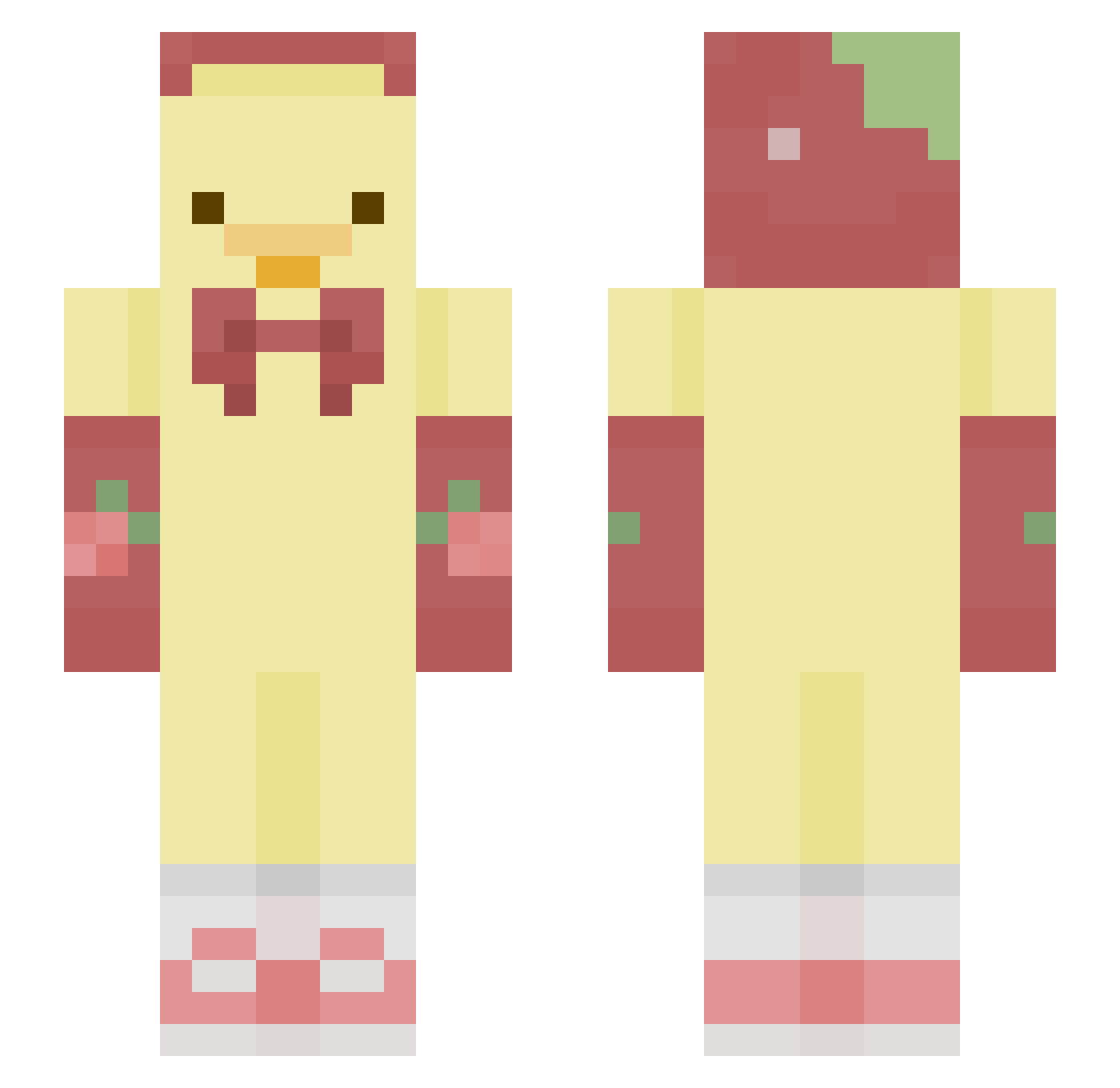 strawberiimint Minecraft skin, front and back view