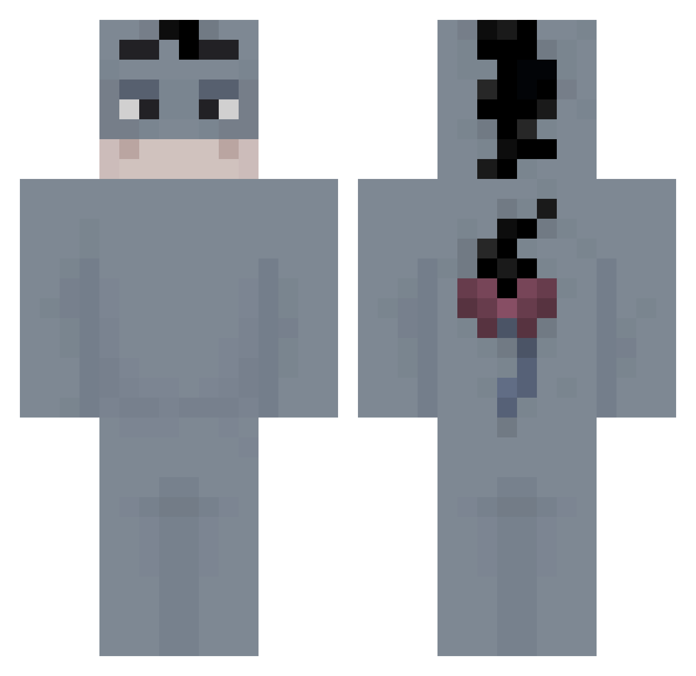stakeypooh Minecraft skin, front and back view