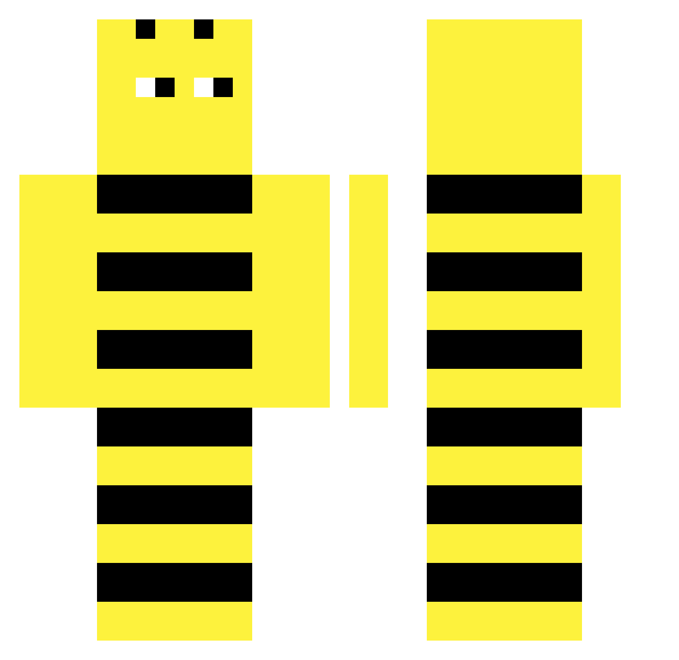 Cubic_E Minecraft skin, front and back view