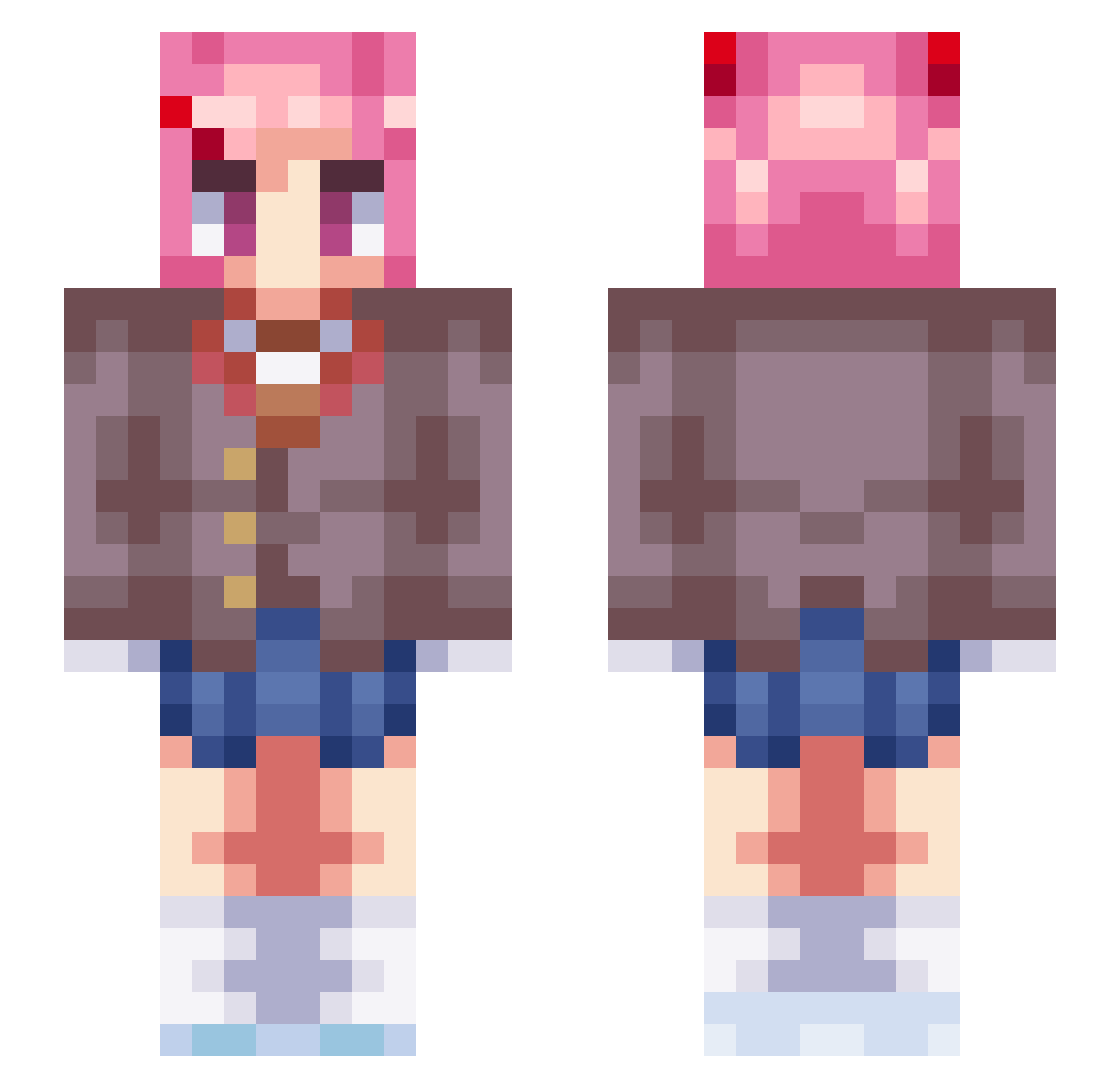 TERLIX Minecraft skin, front and back view