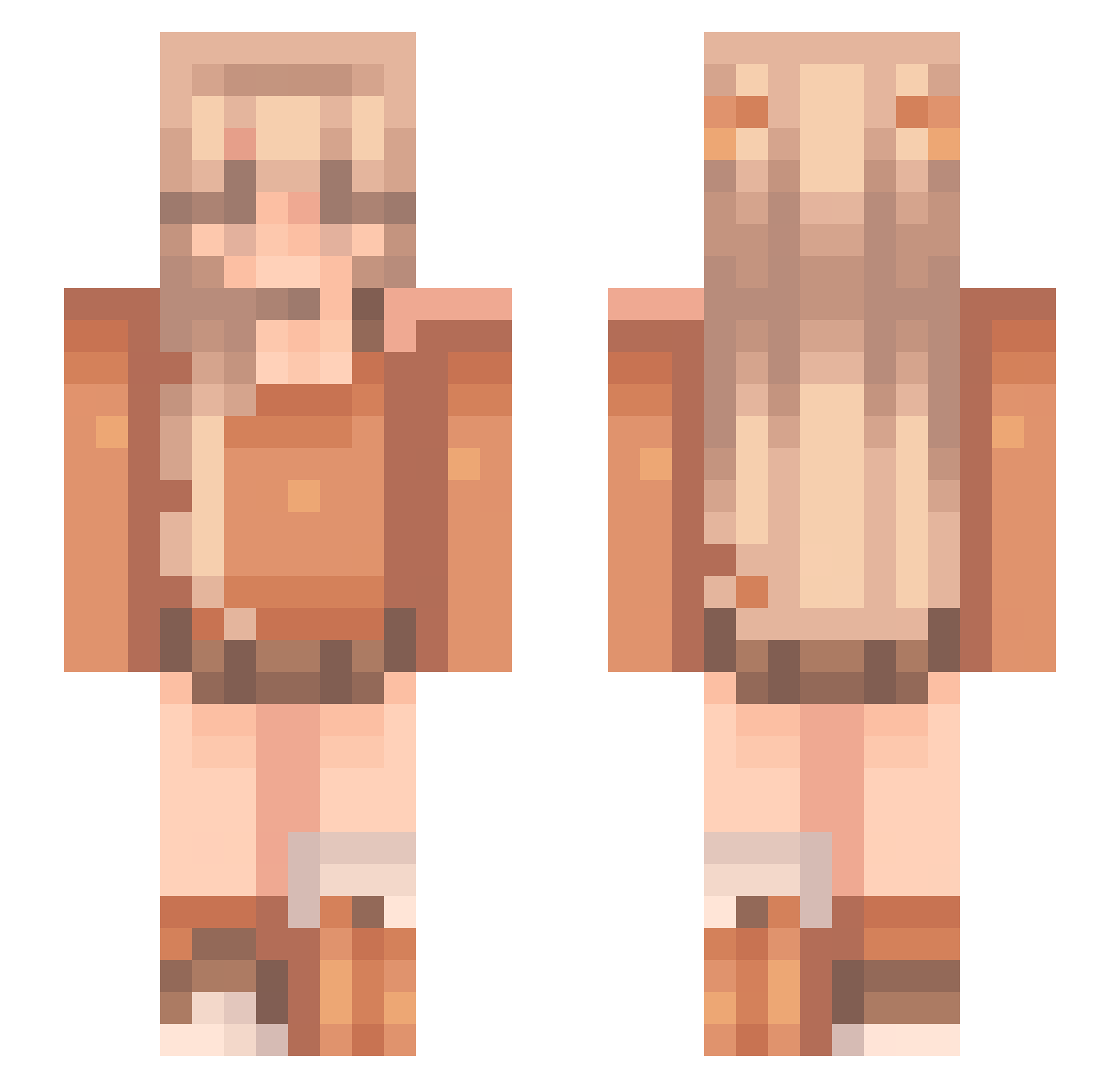 Carlover44 Minecraft skin, front and back view