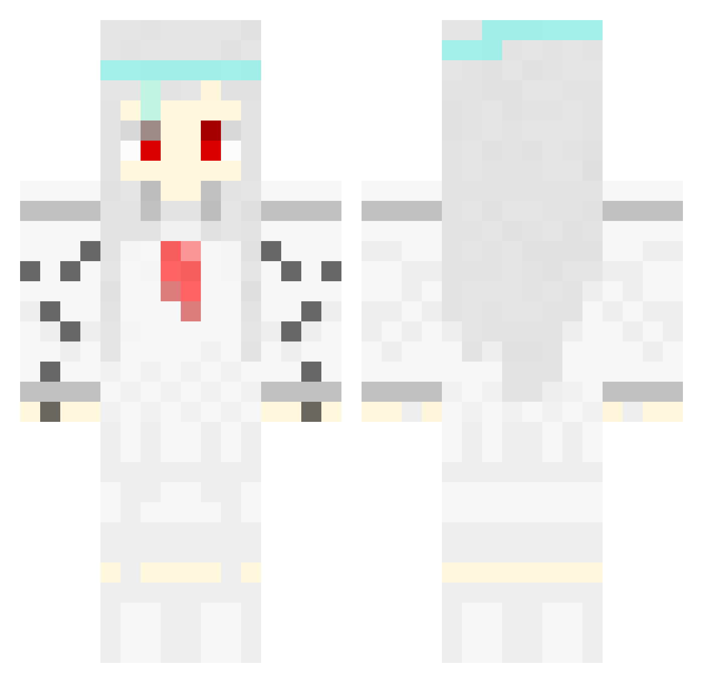 Weeting Minecraft skin, front and back view