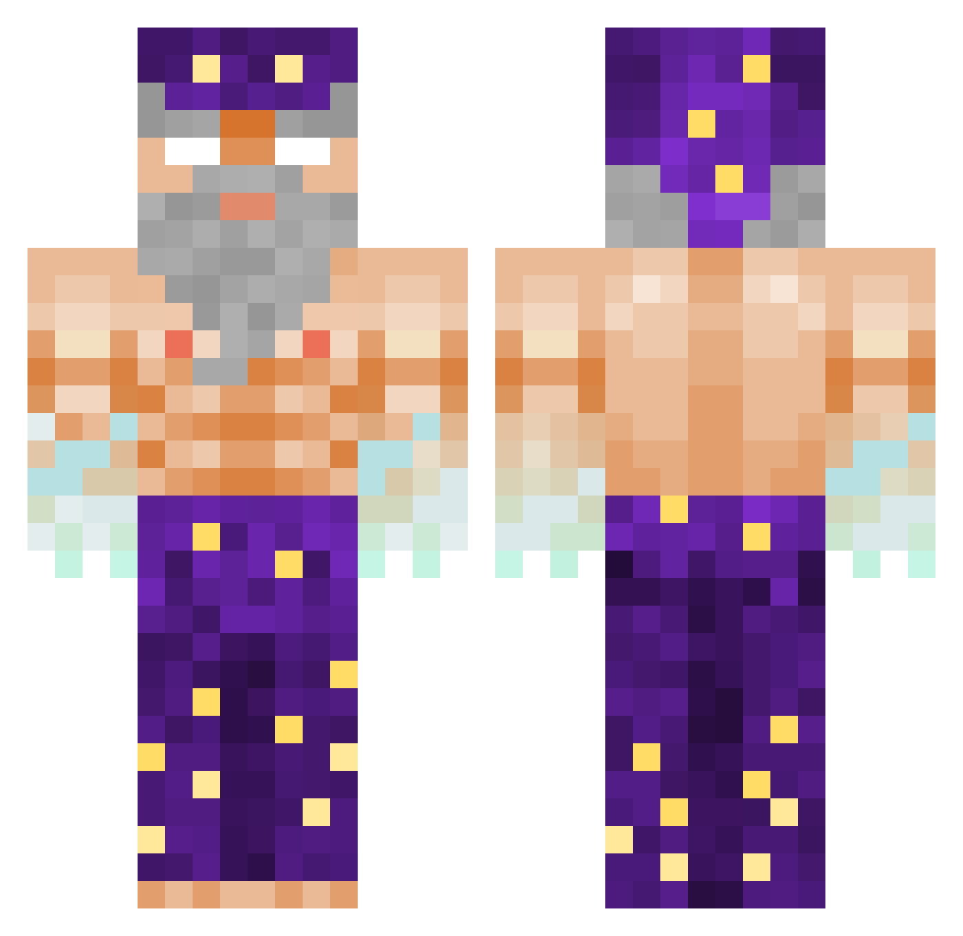 ockyc Minecraft skin, front and back view