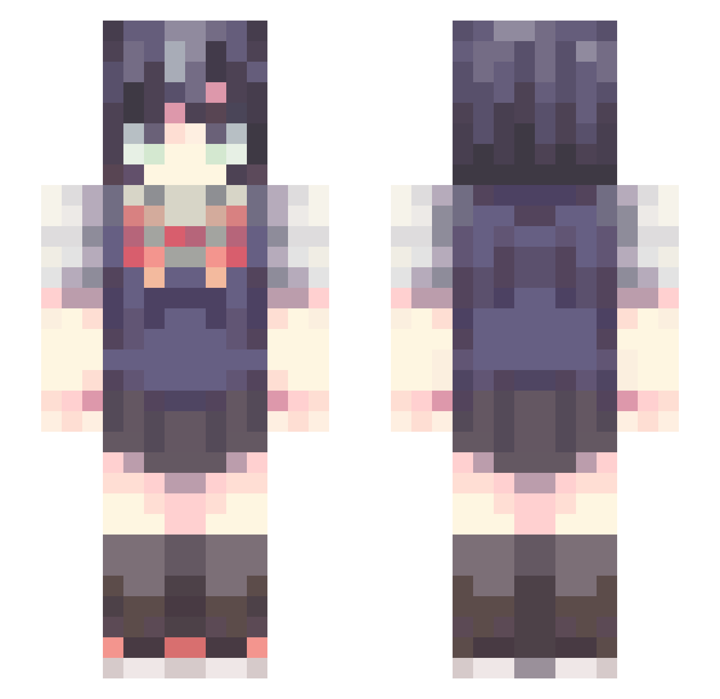 Poudrey Minecraft skin, front and back view