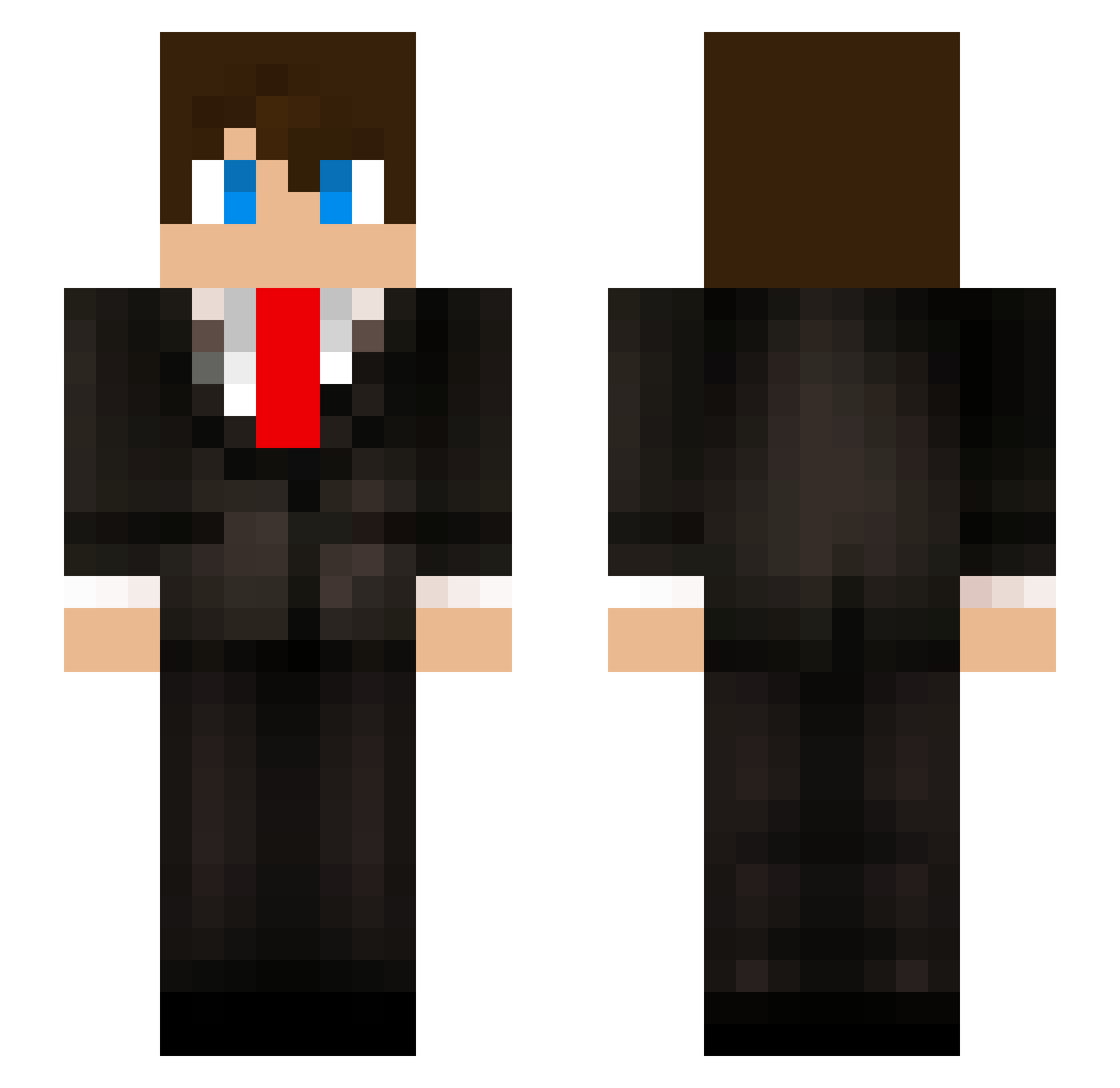 Nieluz Minecraft skin, front and back view