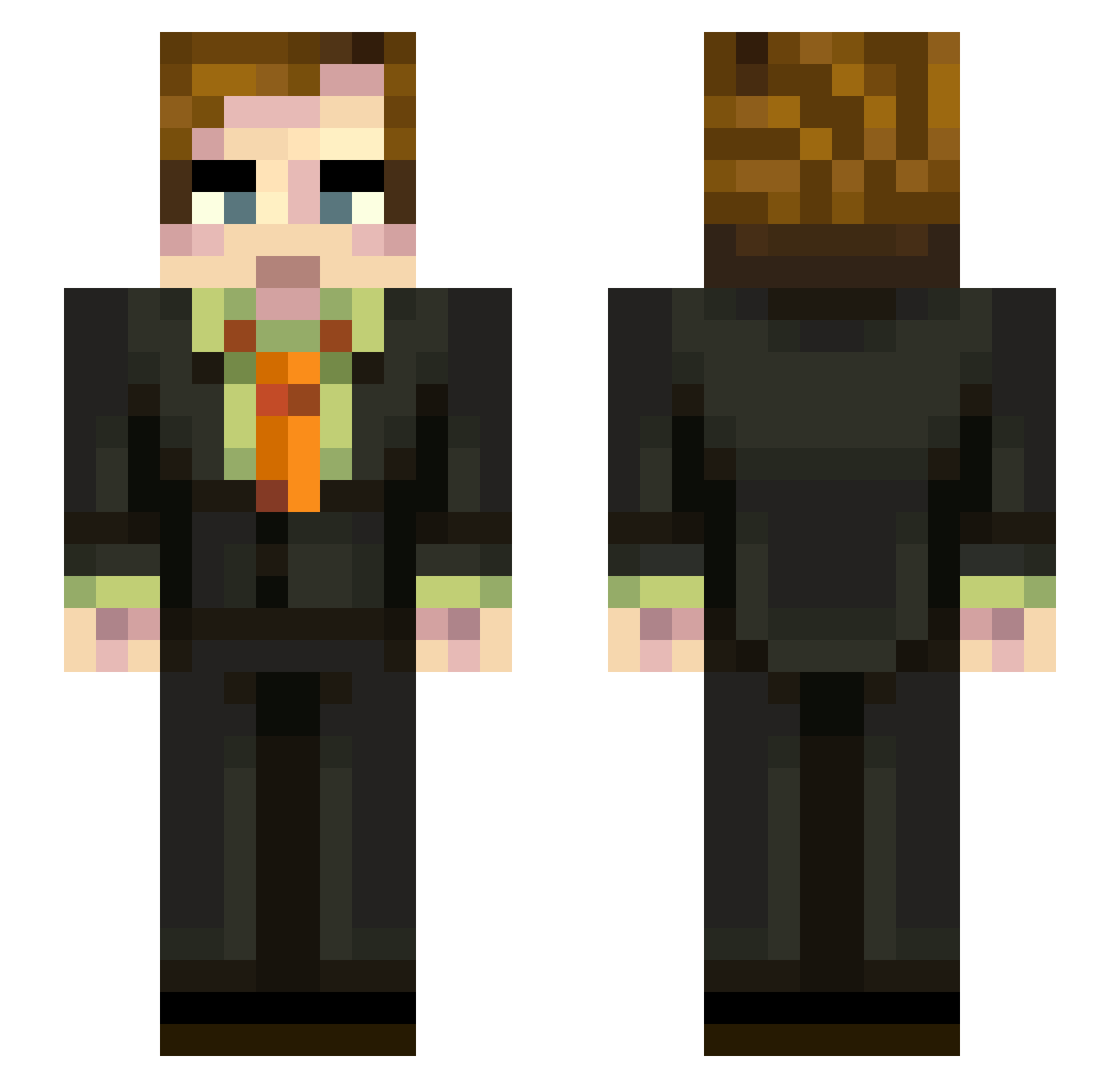 Crreepaso Minecraft skin, front and back view