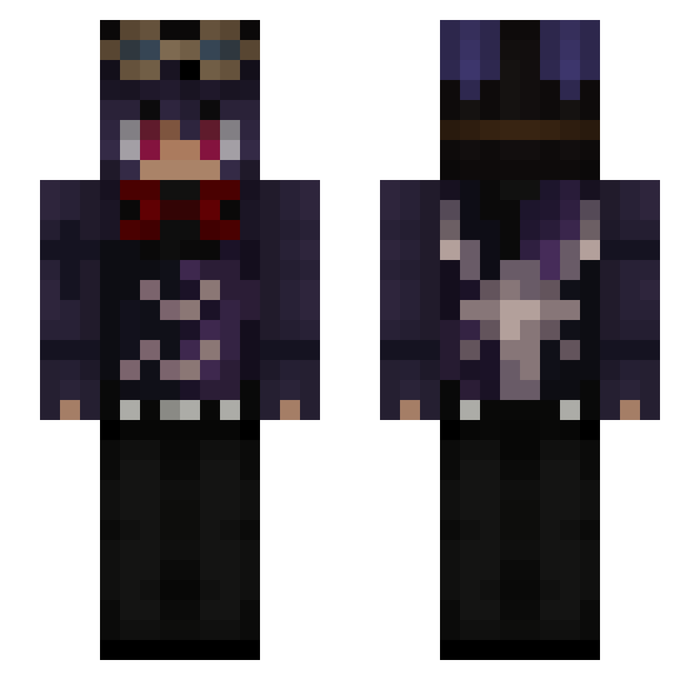 SorbetZora Minecraft skin, front and back view