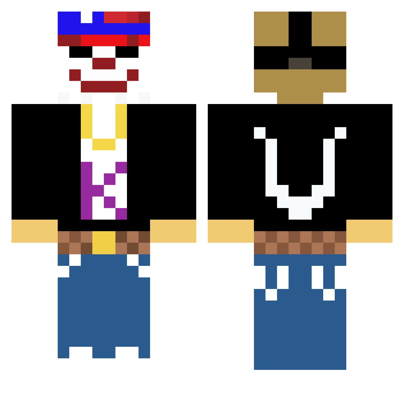 Ghost_Henri Minecraft skin, front and back view