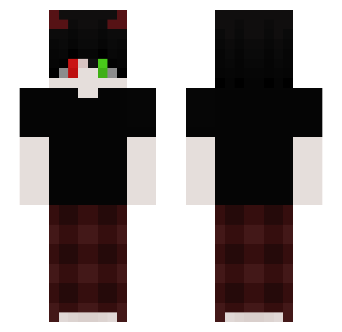 EarthBlueI3 Minecraft skin, front and back view