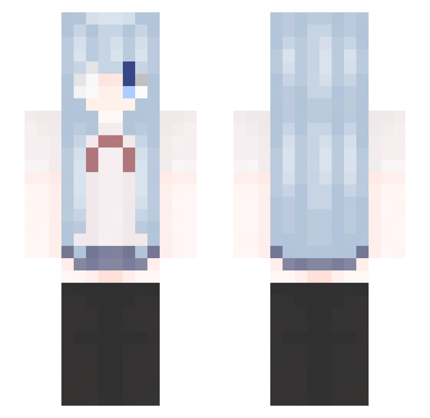 zlfm Minecraft skin, front and back view