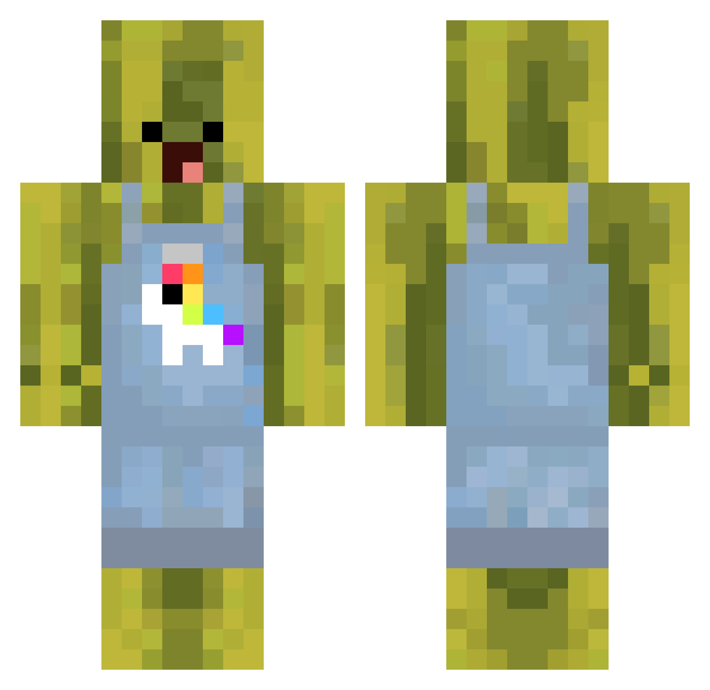 turgy Minecraft skin, front and back view