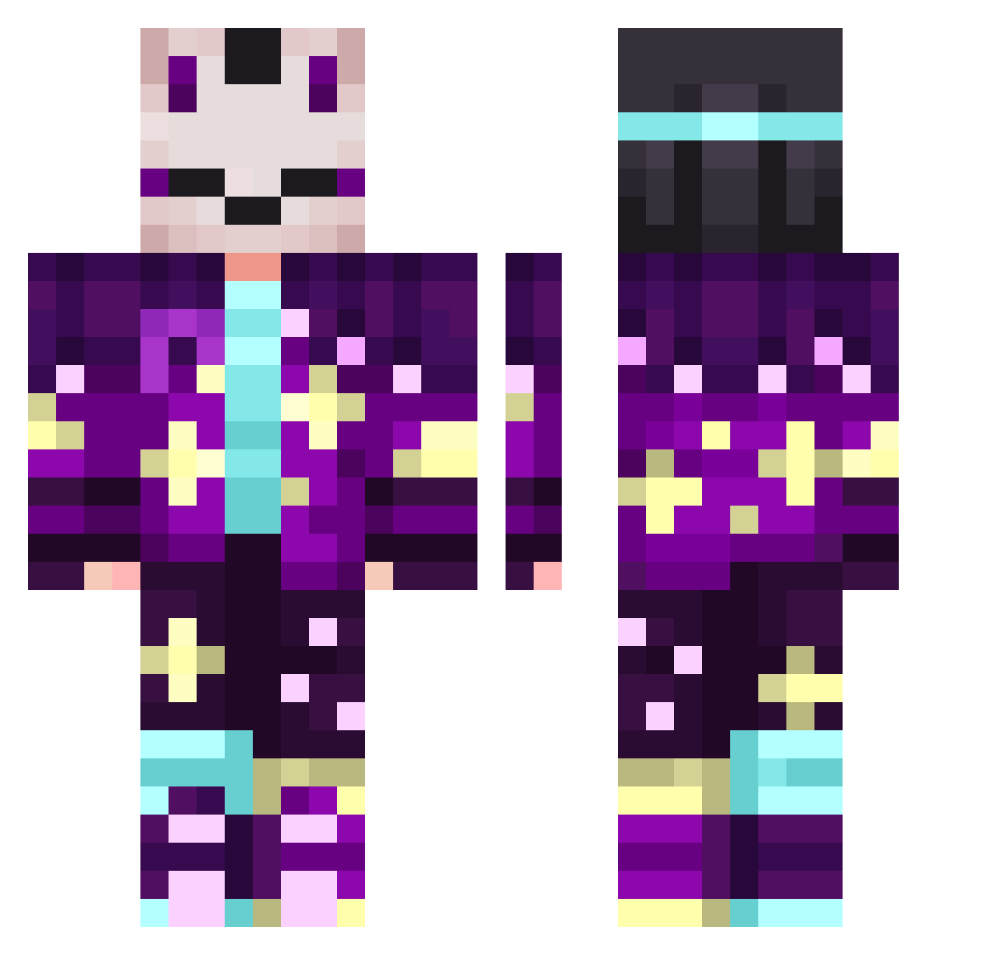 Robocop2k11 Minecraft skin, front and back view