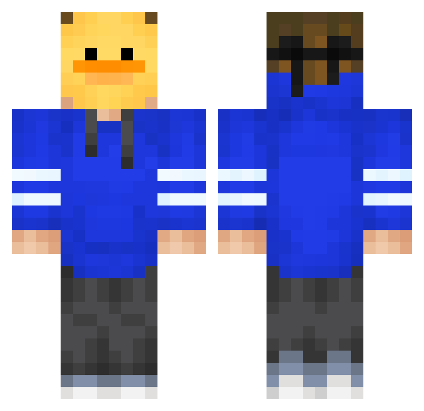 GoldkultA Minecraft skin, front and back view