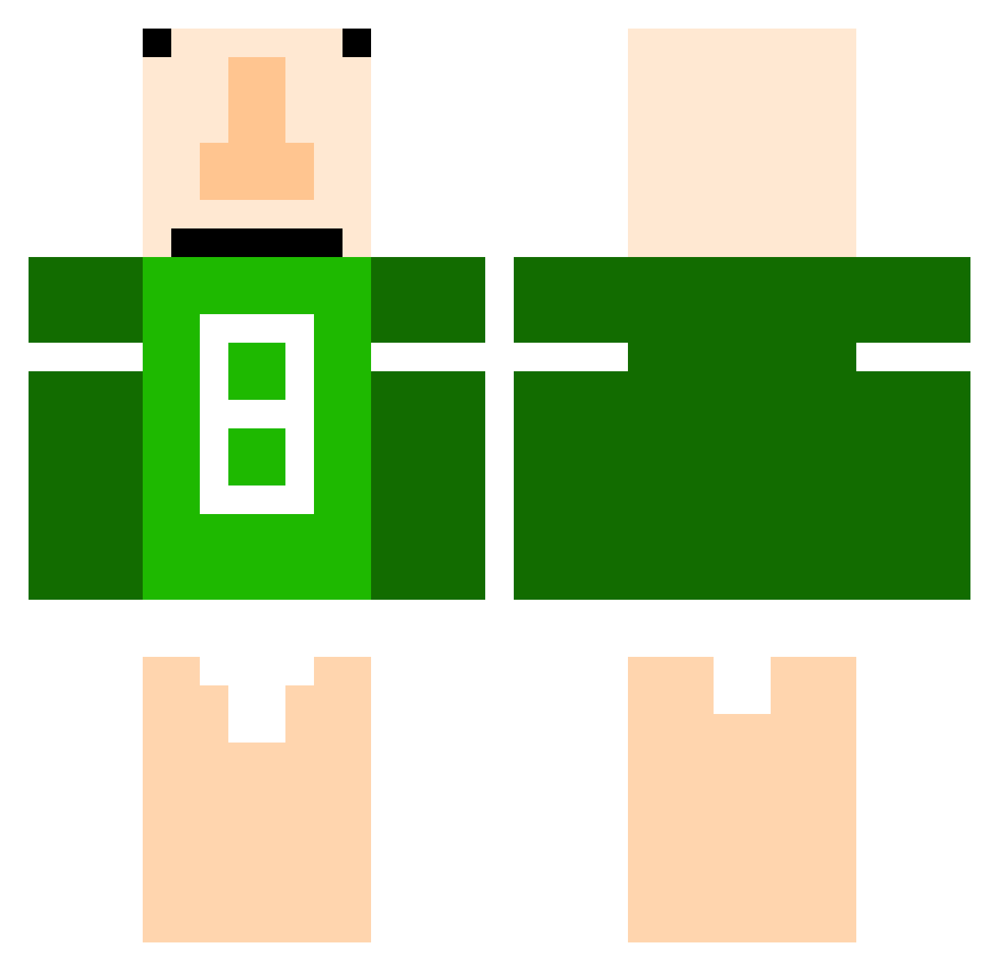 Donerank Minecraft skin, front and back view