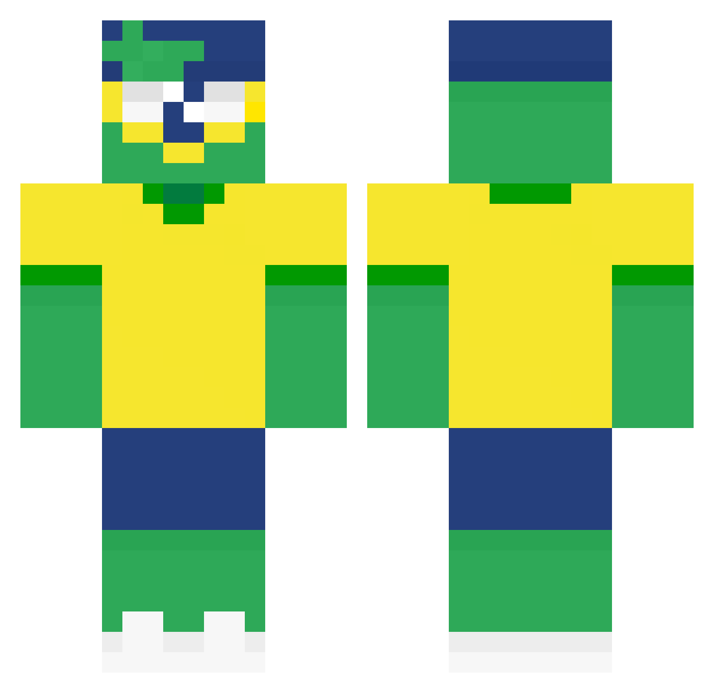 cursinox Minecraft skin, front and back view