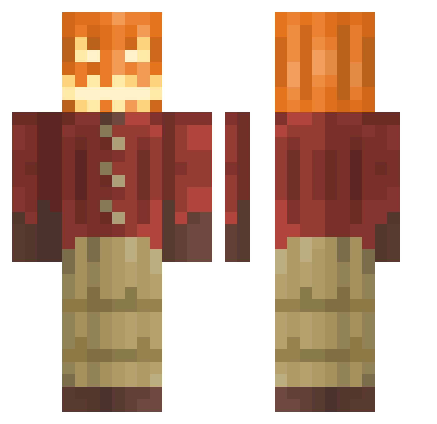 MyNameIsNotDooty Minecraft skin, front and back view