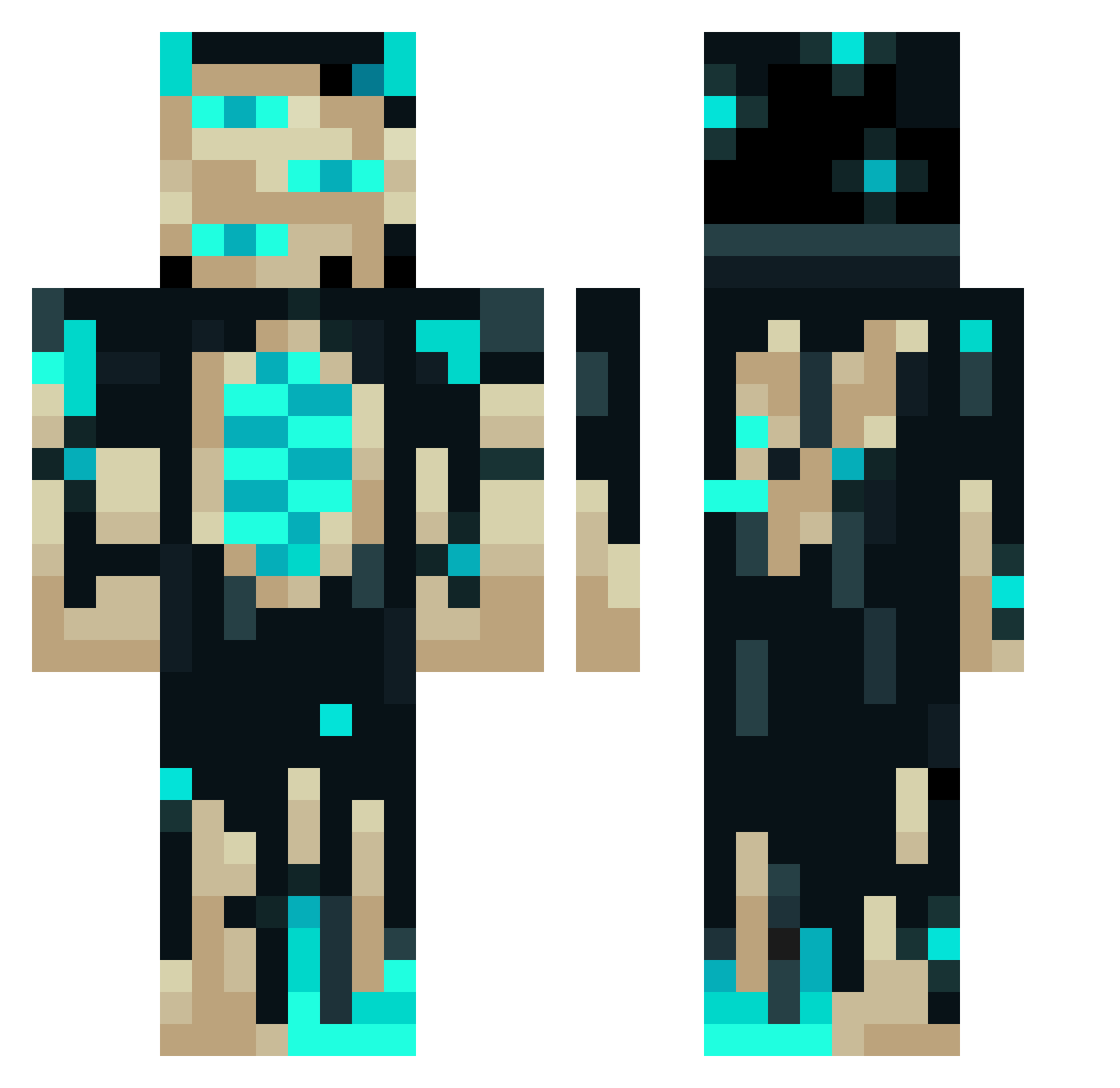 GamemakerE0 Minecraft skin, front and back view
