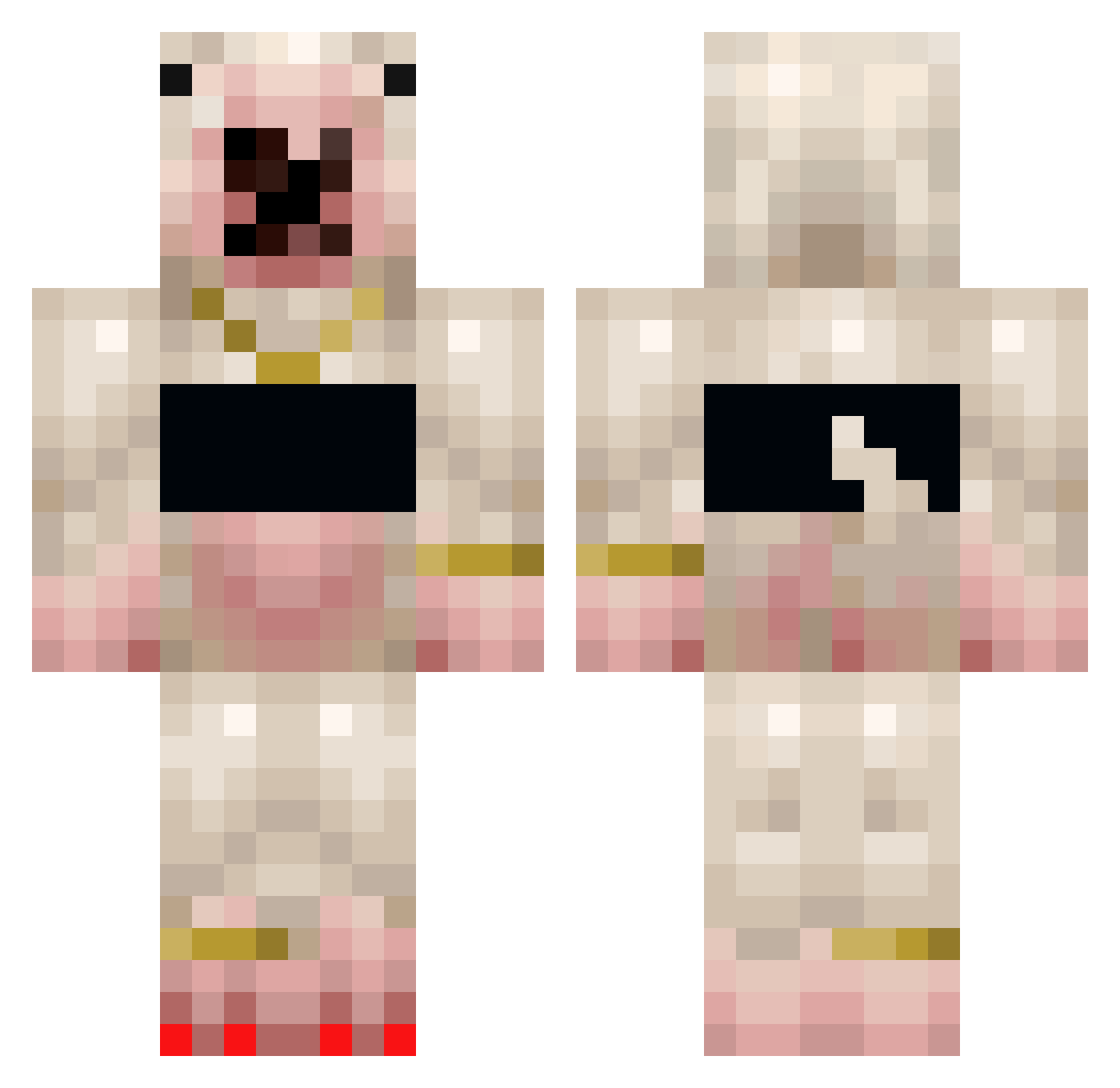 shelbyplaysgames Minecraft skin, front and back view