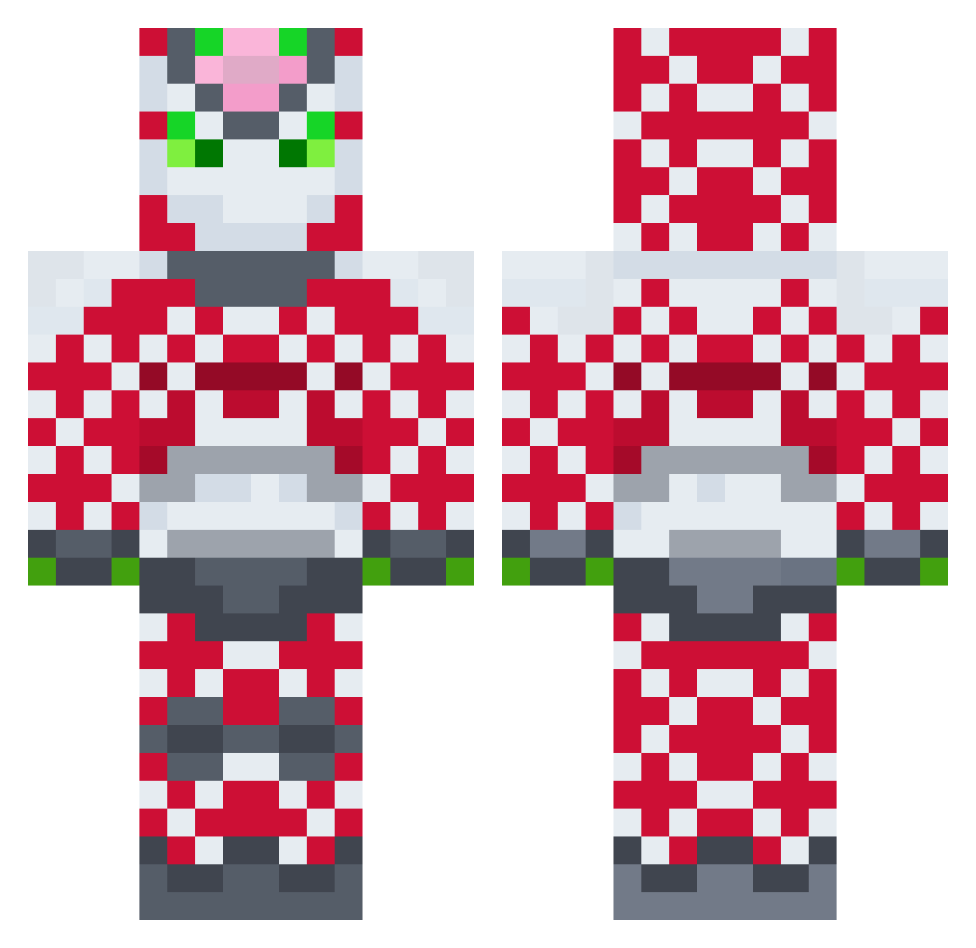 WaitedFungus Minecraft skin, front and back view