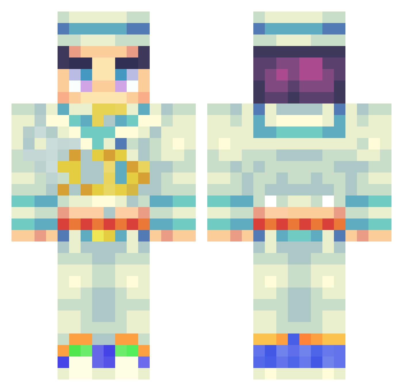 Sonserino Minecraft skin, front and back view