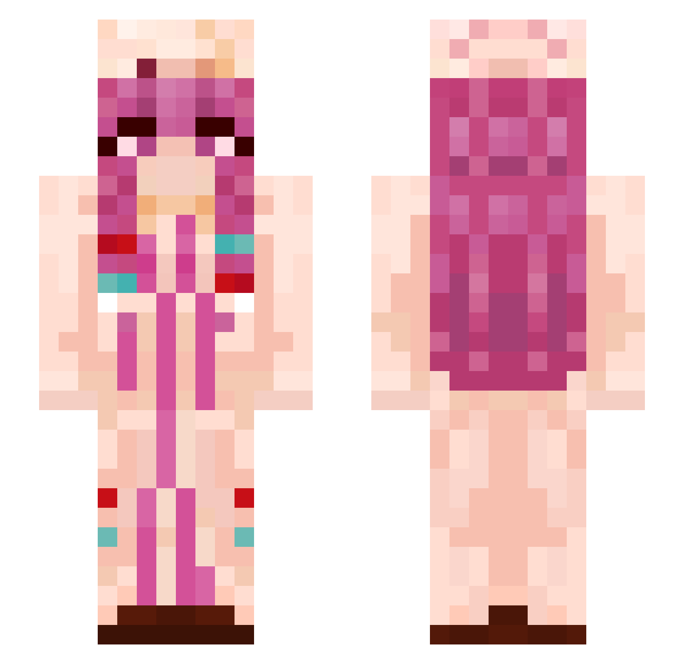Sharpgraph Minecraft skin, front and back view