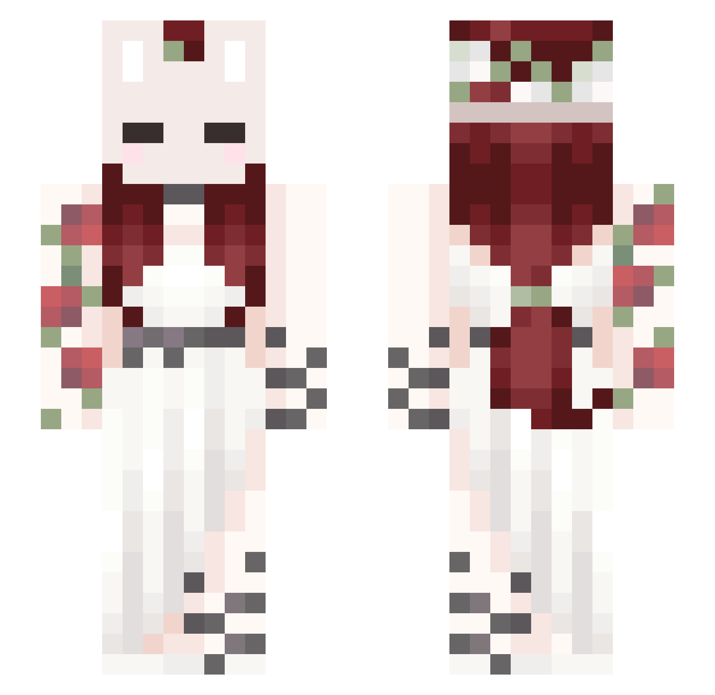 Lorrayne Minecraft skin, front and back view