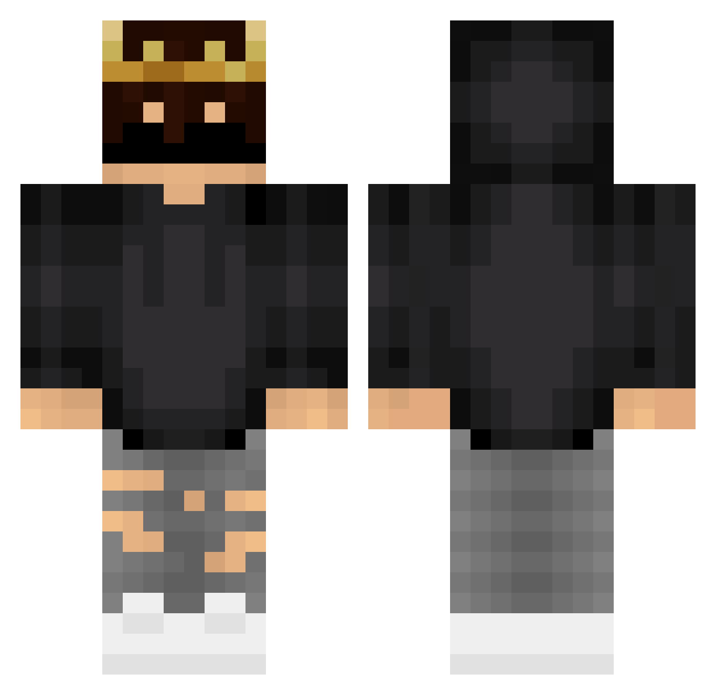 CrackMonai Minecraft skin, front and back view