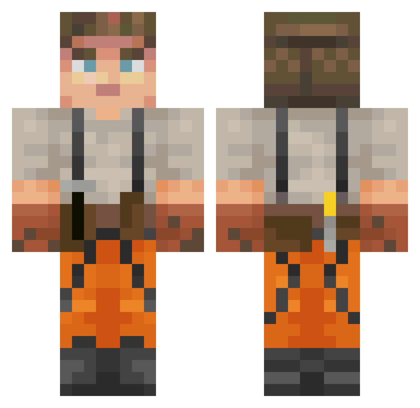 Linkor513 Minecraft skin, front and back view