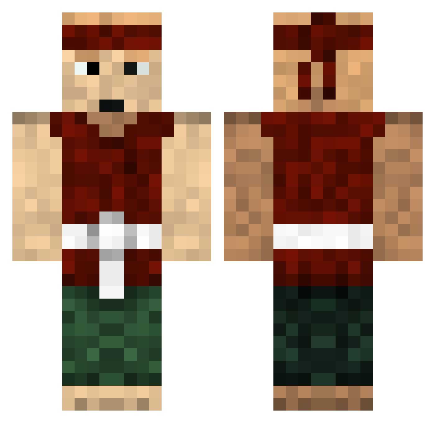 NeroZyyy Minecraft skin, front and back view
