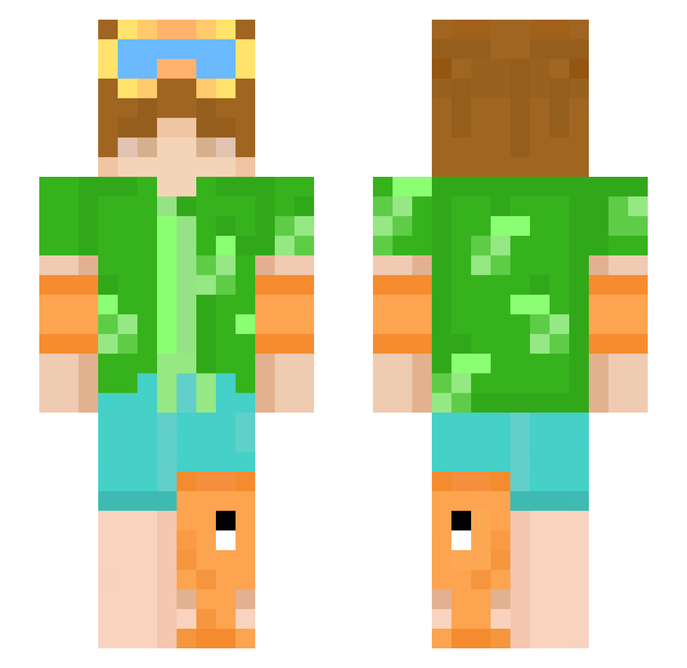 Dima337 Minecraft skin, front and back view
