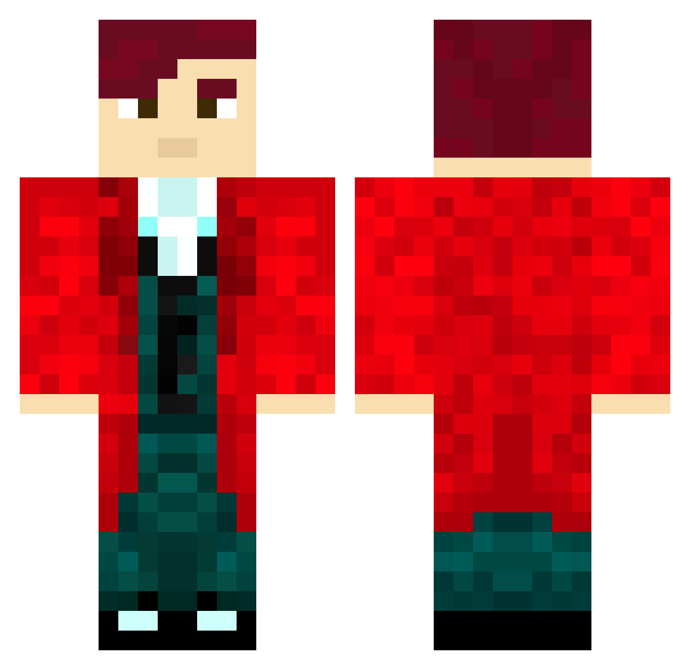 _Ravenous_ Minecraft skin, front and back view
