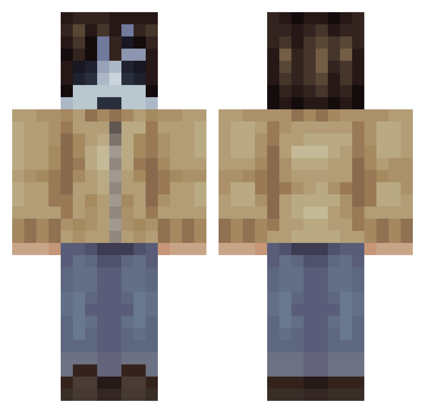 CrescentMoon893 Minecraft skin, front and back view