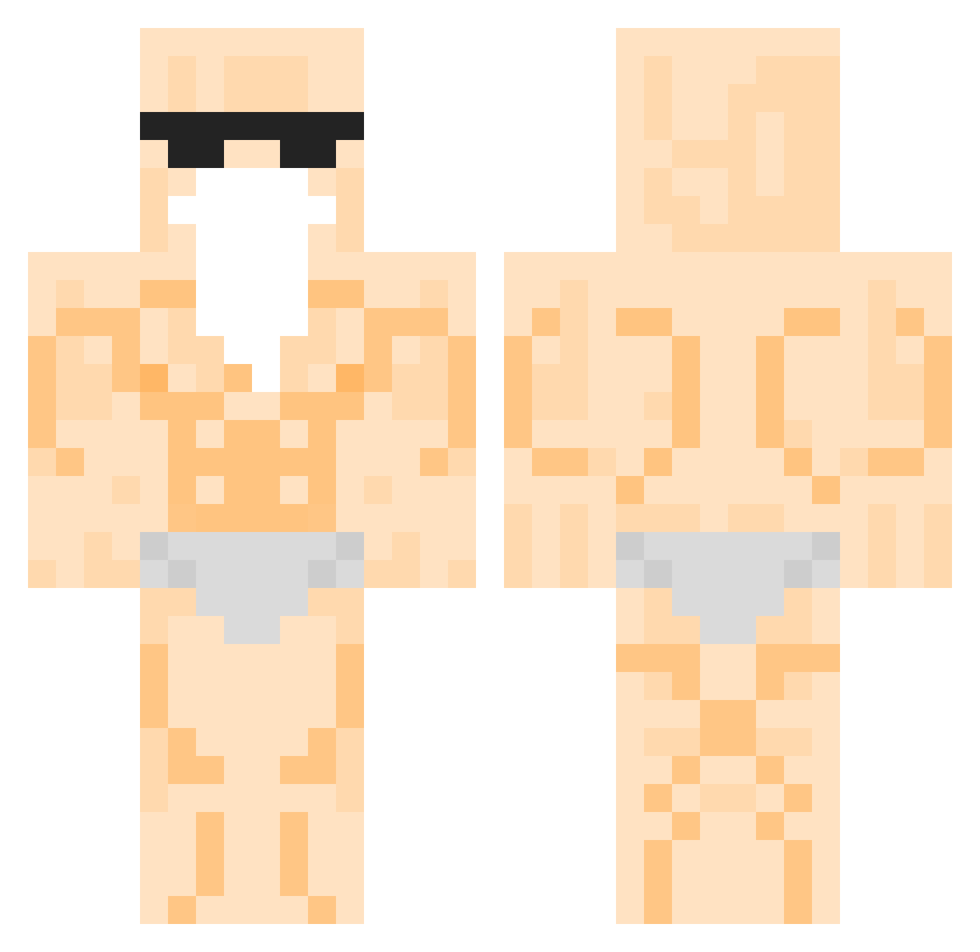 Hoonn Minecraft skin, front and back view