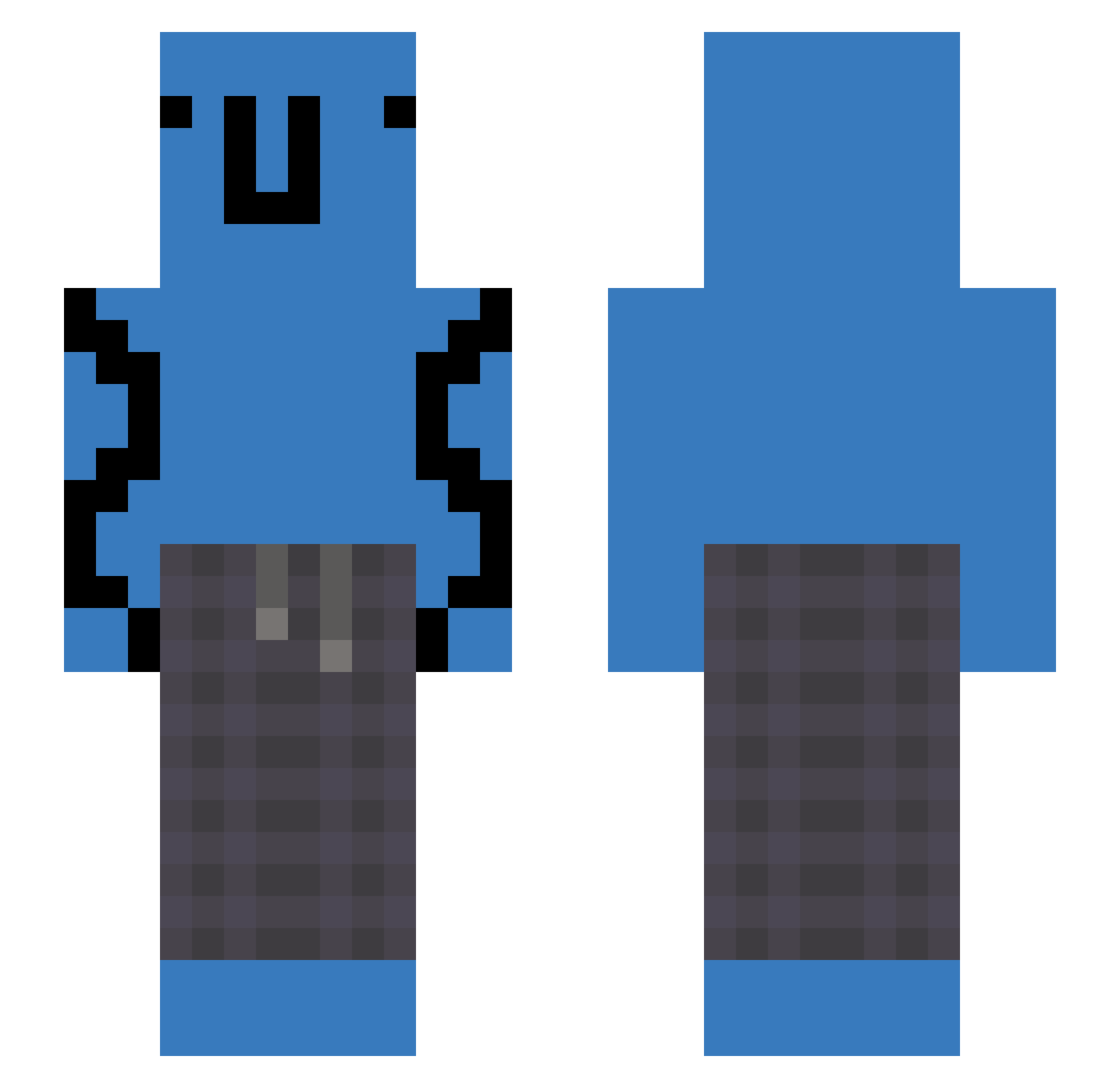 Cqdric Minecraft skin, front and back view
