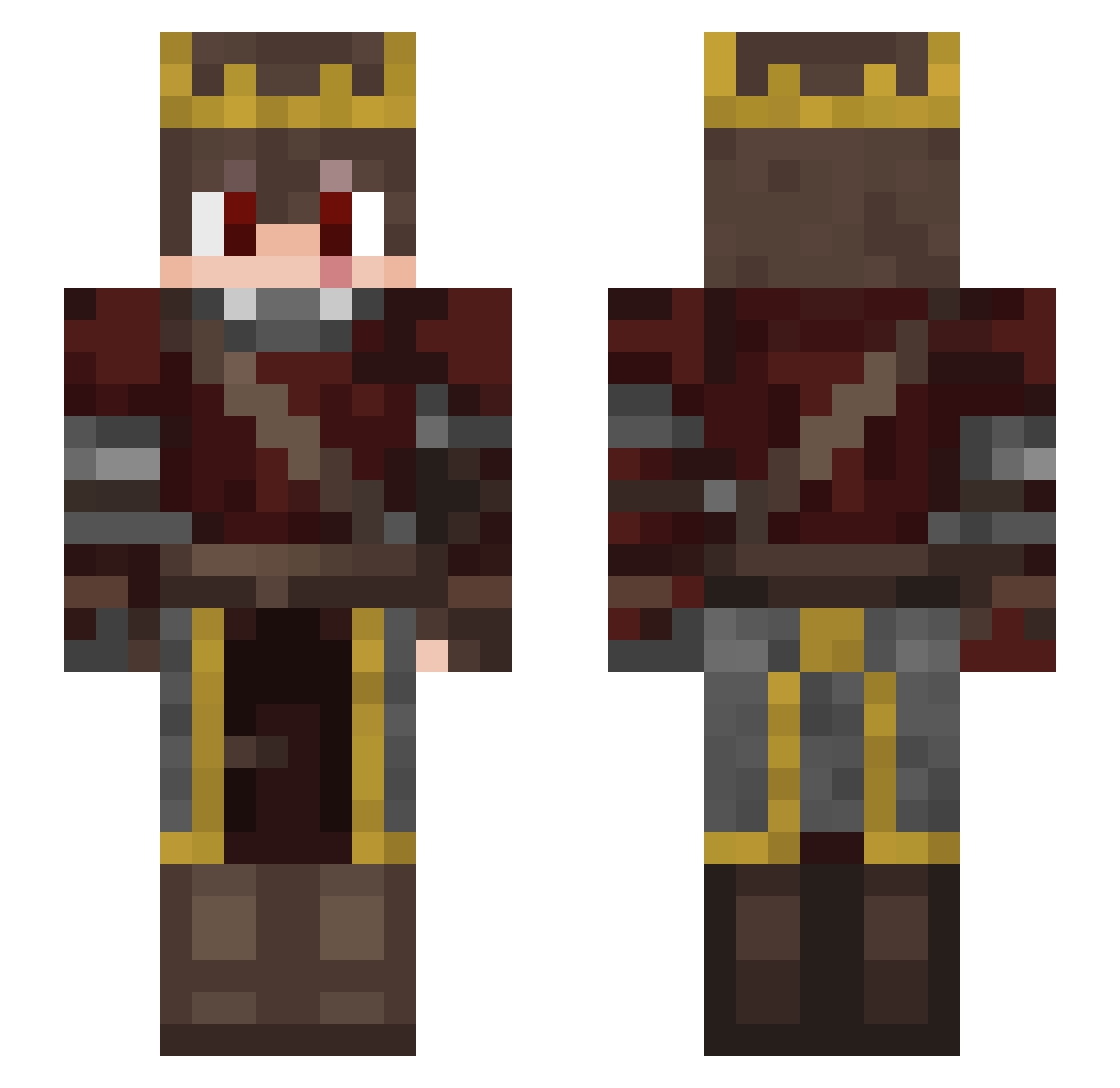 guizinom Minecraft skin, front and back view