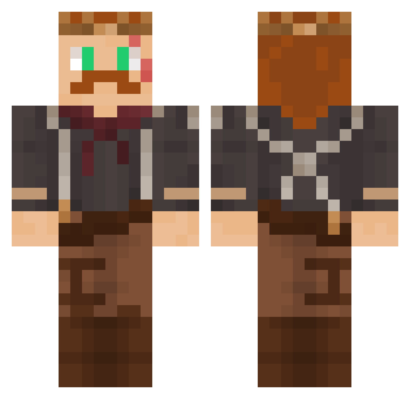 K14H Minecraft skin, front and back view