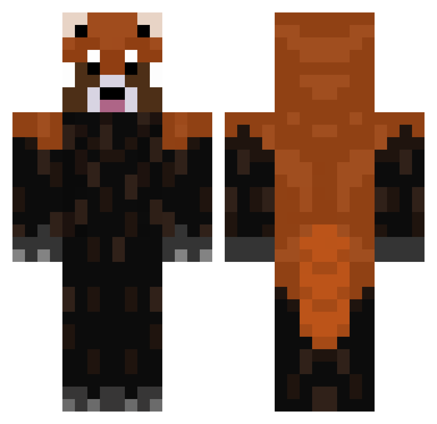 SleebyPanda Minecraft skin, front and back view