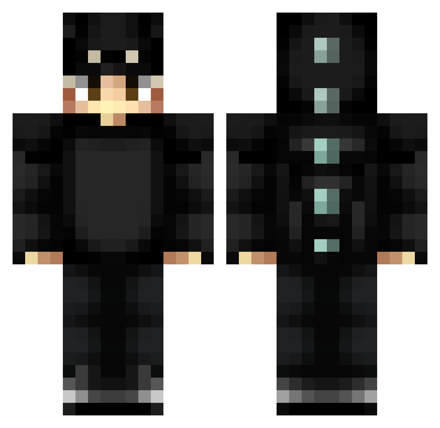 Starcofight Minecraft skin, front and back view