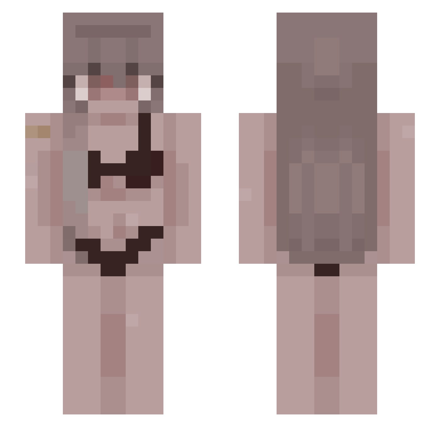 Halavane Minecraft skin, front and back view
