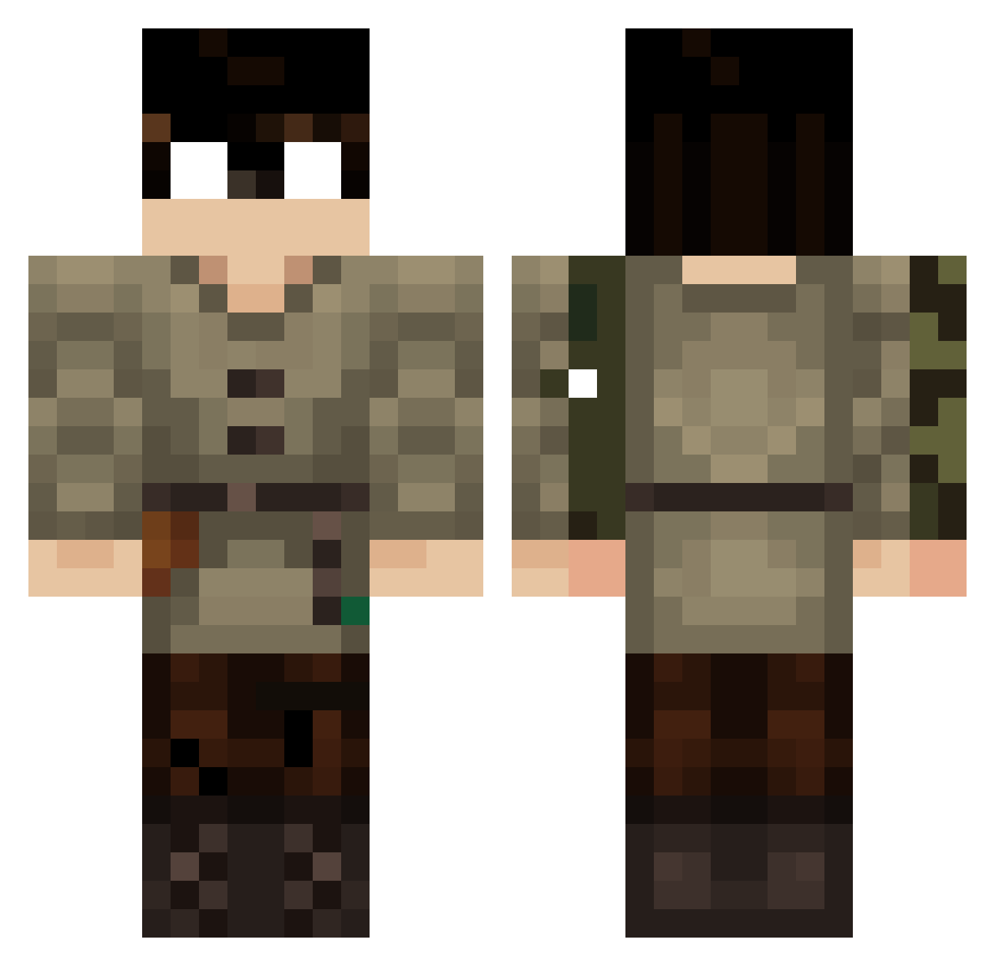 Totinhuu Minecraft skin, front and back view