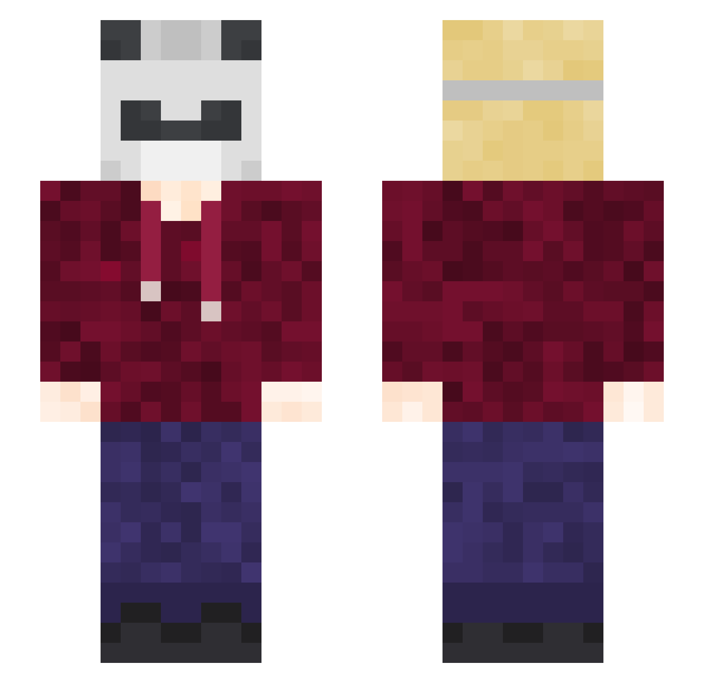 Damie Minecraft skin, front and back view