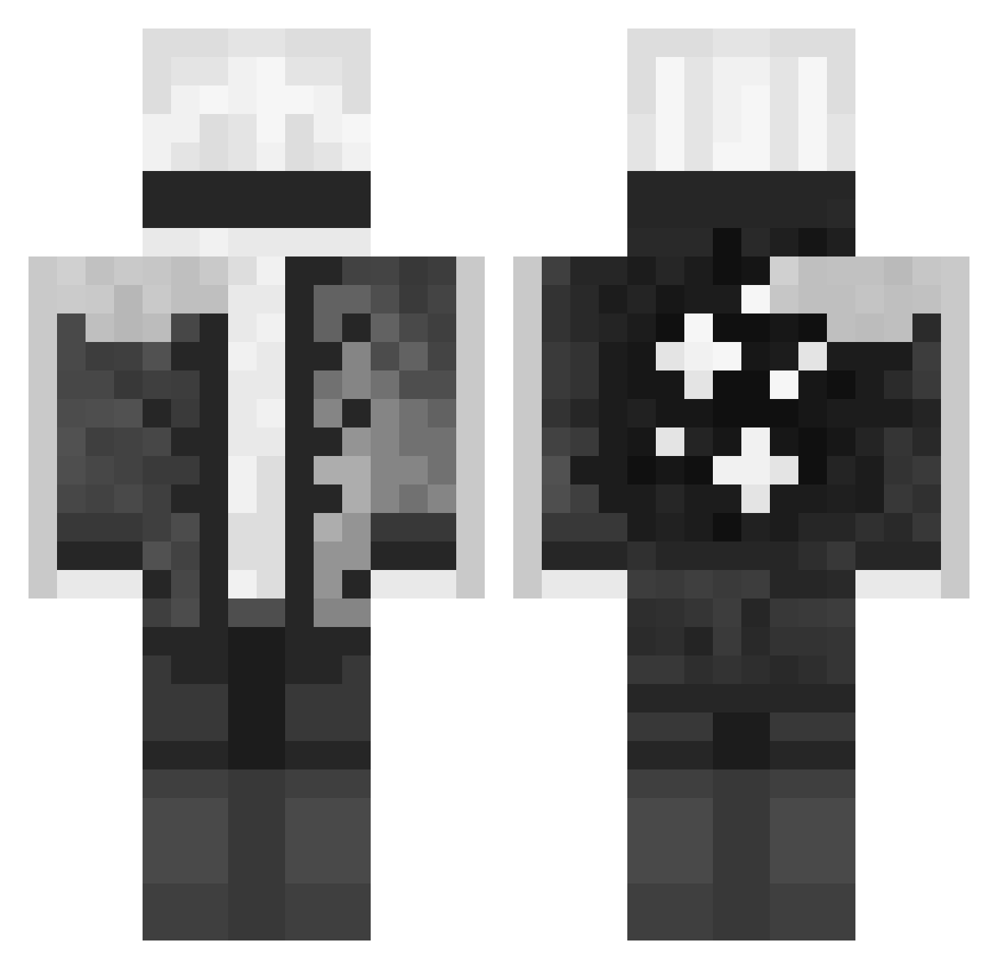 FR0STNULL Minecraft skin, front and back view